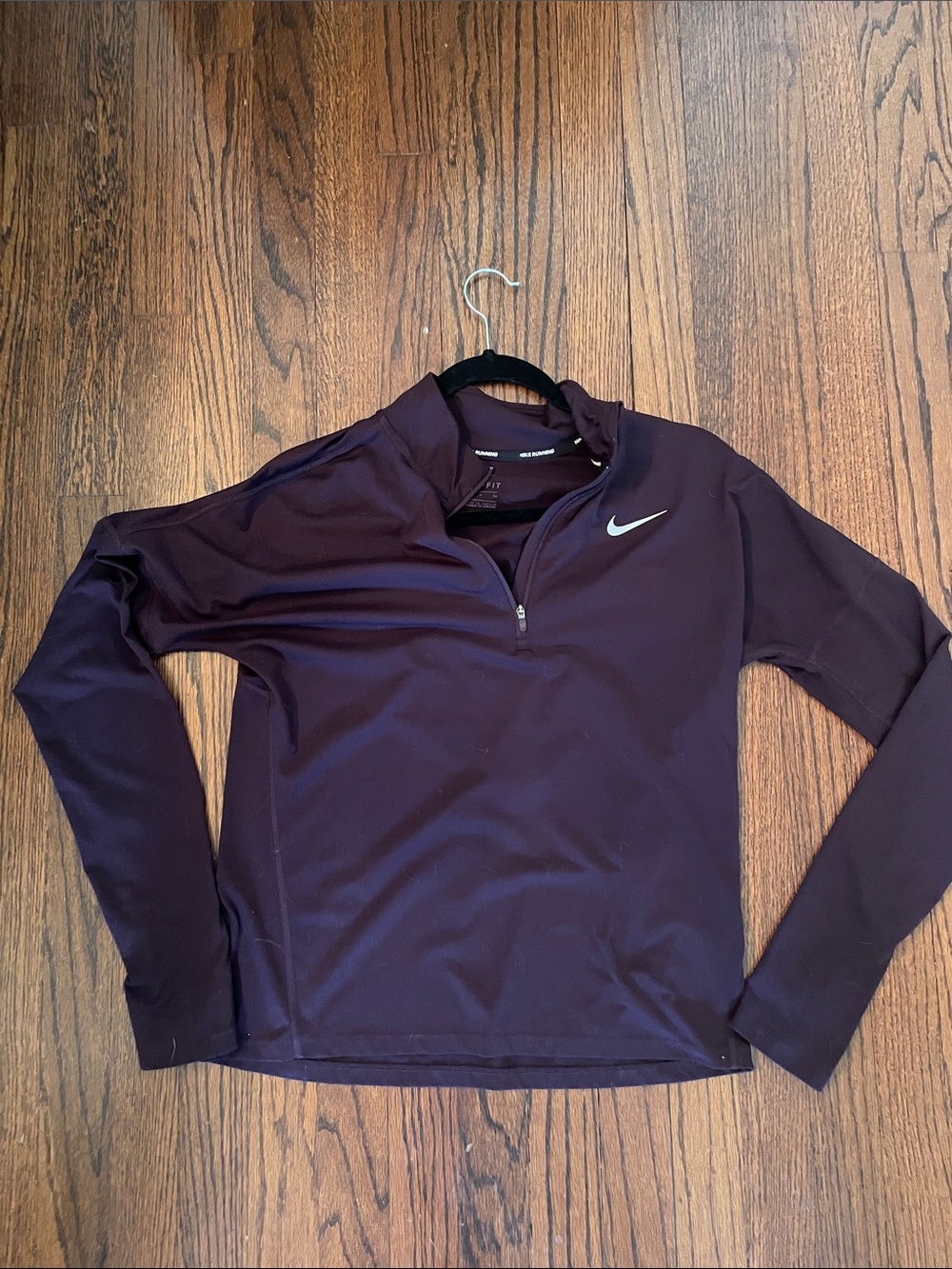 Nike Plum Quarter-Zip Training Top with Silver Swoosh